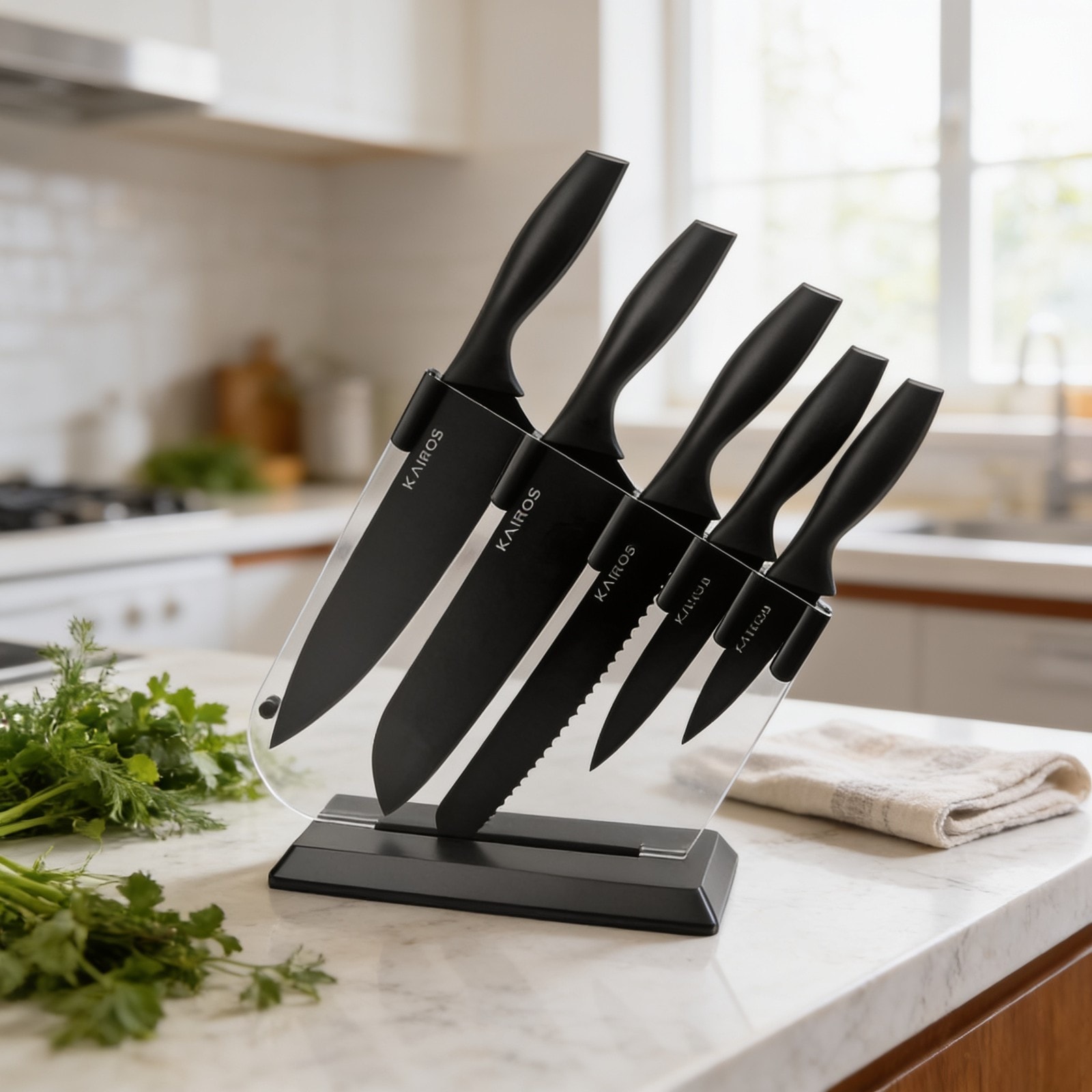 Kitchen Queen Knife Set of 5 pcs with Stand — corporate gift with your logo | ZYFTT