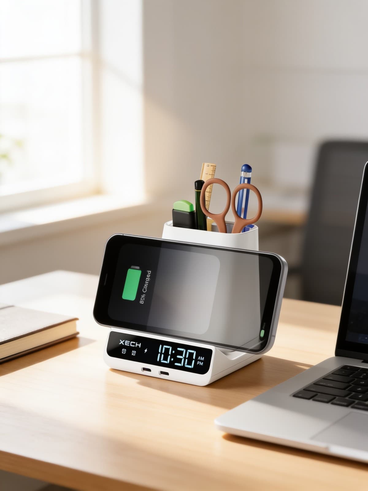 Quest Max Clock With Pen Stand & Wireless Charger