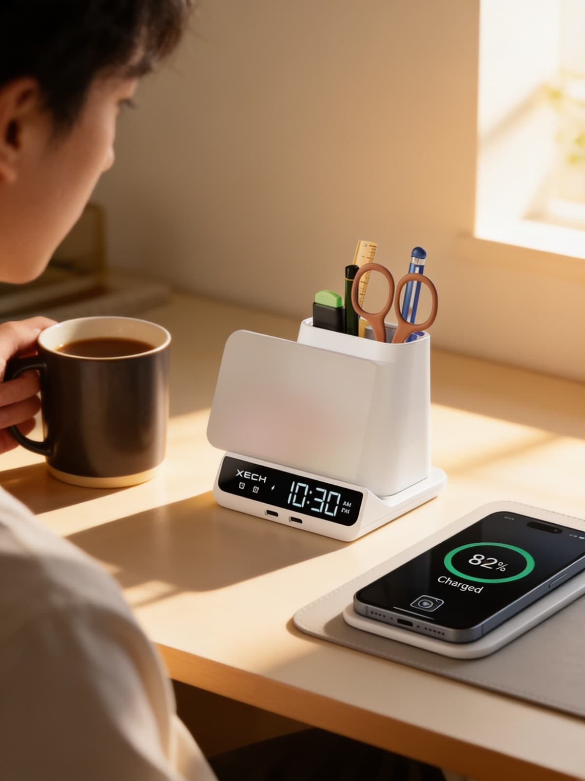 Quest Max Clock With Pen Stand & Wireless Charger alternate
