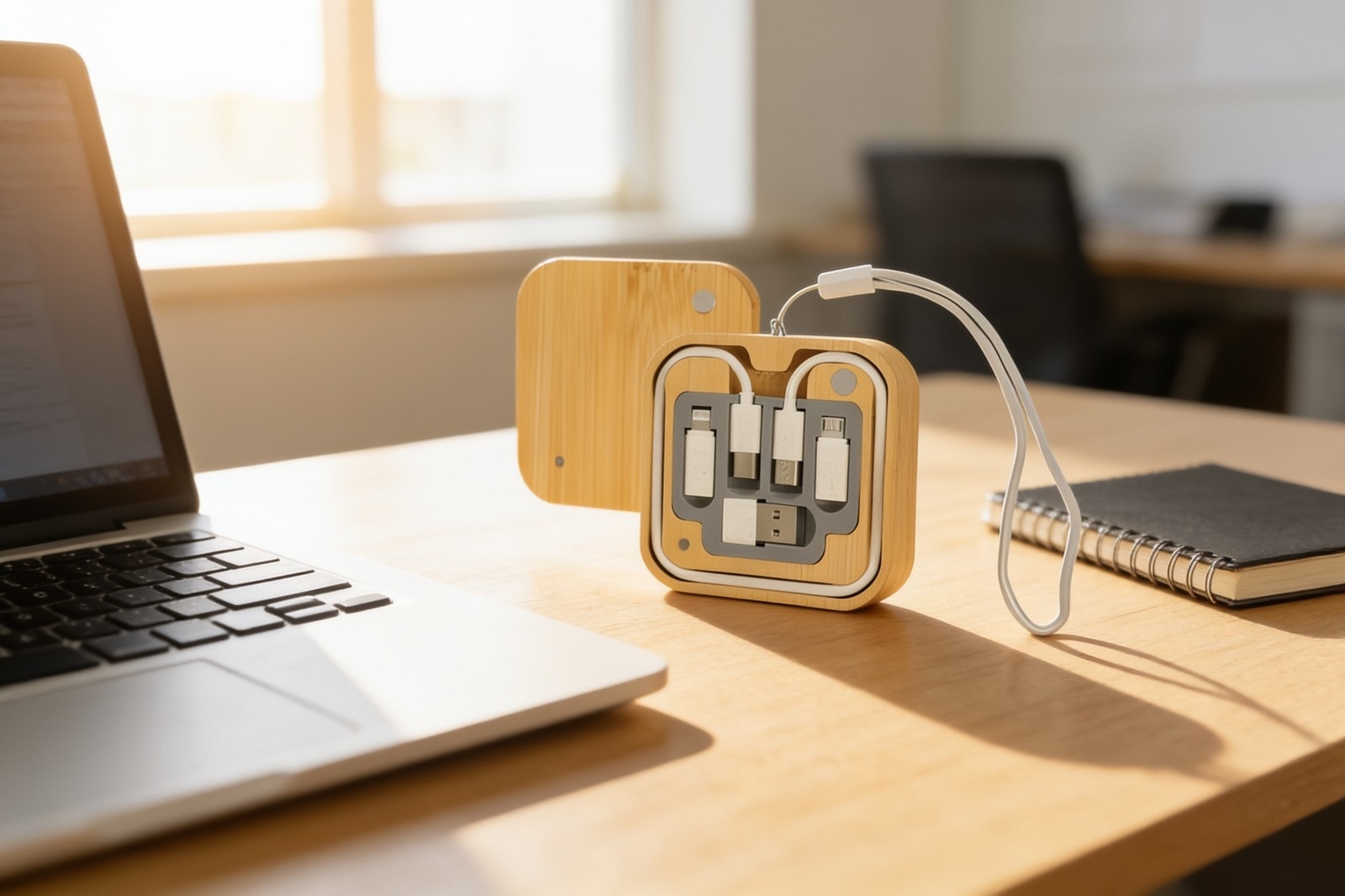 Cablemate Bamboo Cable Kit — corporate gift with your logo | ZYFTT