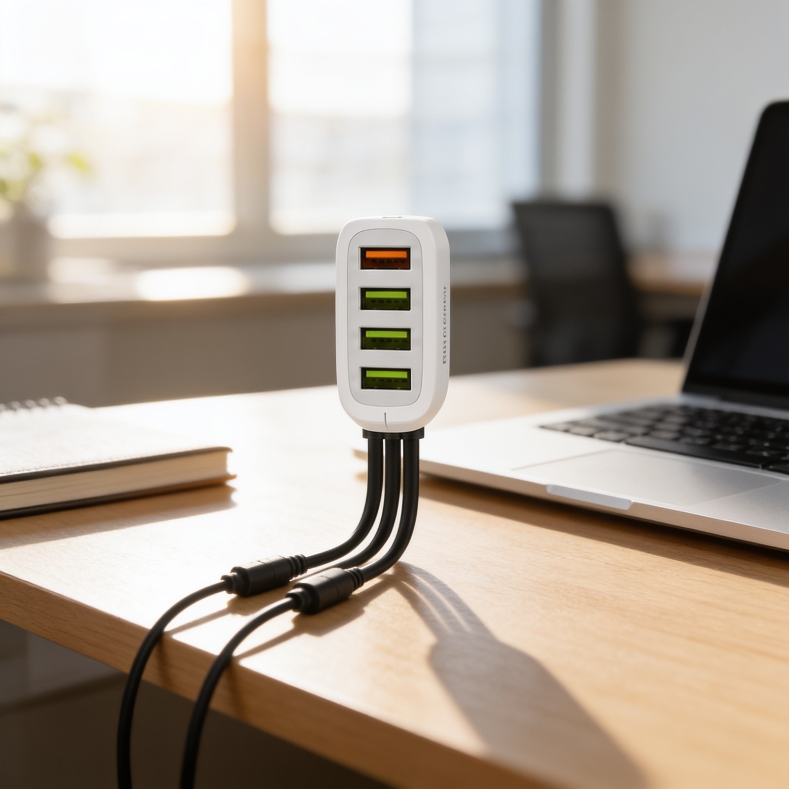 Fast car charger with 4 USB ports | 18W — corporate gift with your logo | ZYFTT