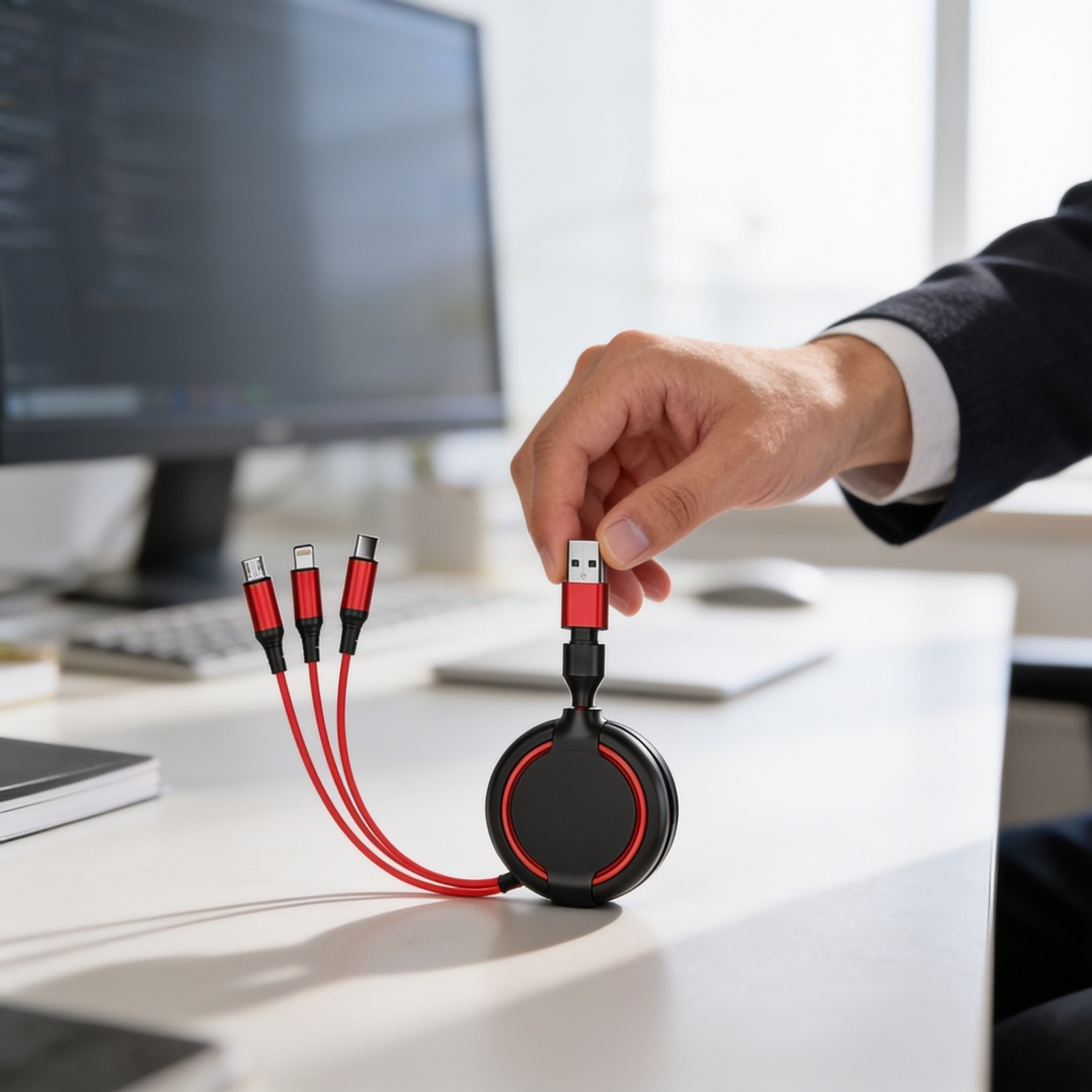 Yoyo Pro 3-in-1 Charging Retracting Cable — corporate gift with your logo | ZYFTT