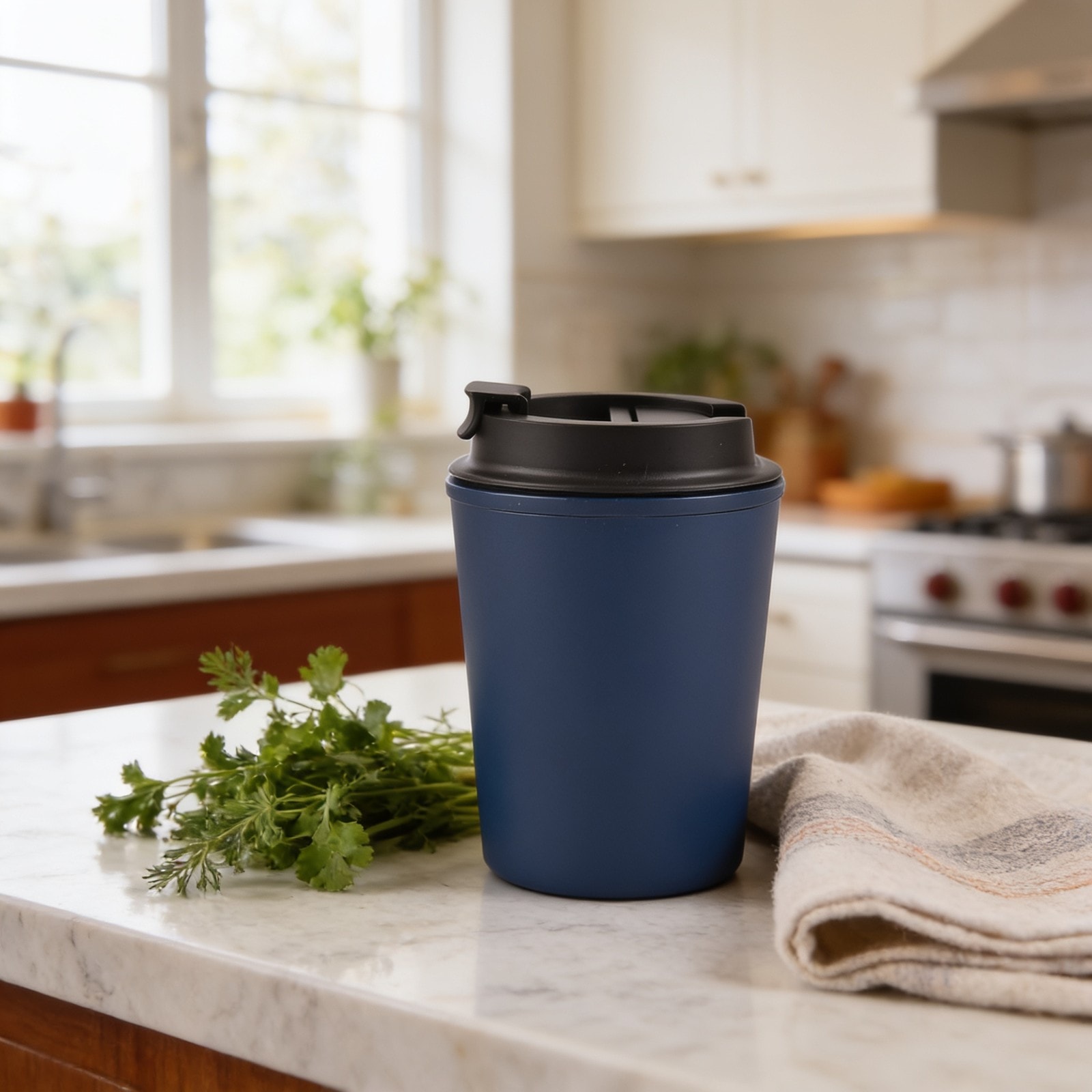 Café Bamboo Mug with Flip Cap — corporate gift with your logo | ZYFTT
