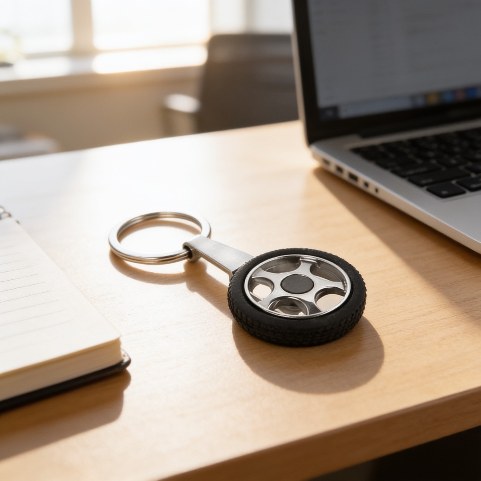 Tyre shape rotating keychain — corporate gift with your logo | ZYFTT
