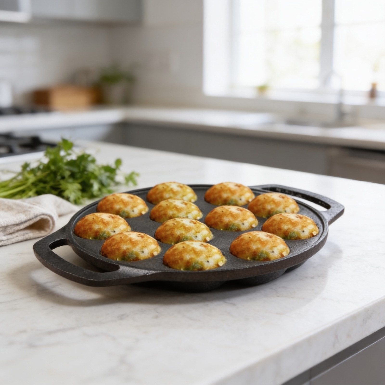 12 Pit/Cup Cast Iron Paniyaram Pan 21cm — corporate gift with your logo | ZYFTT