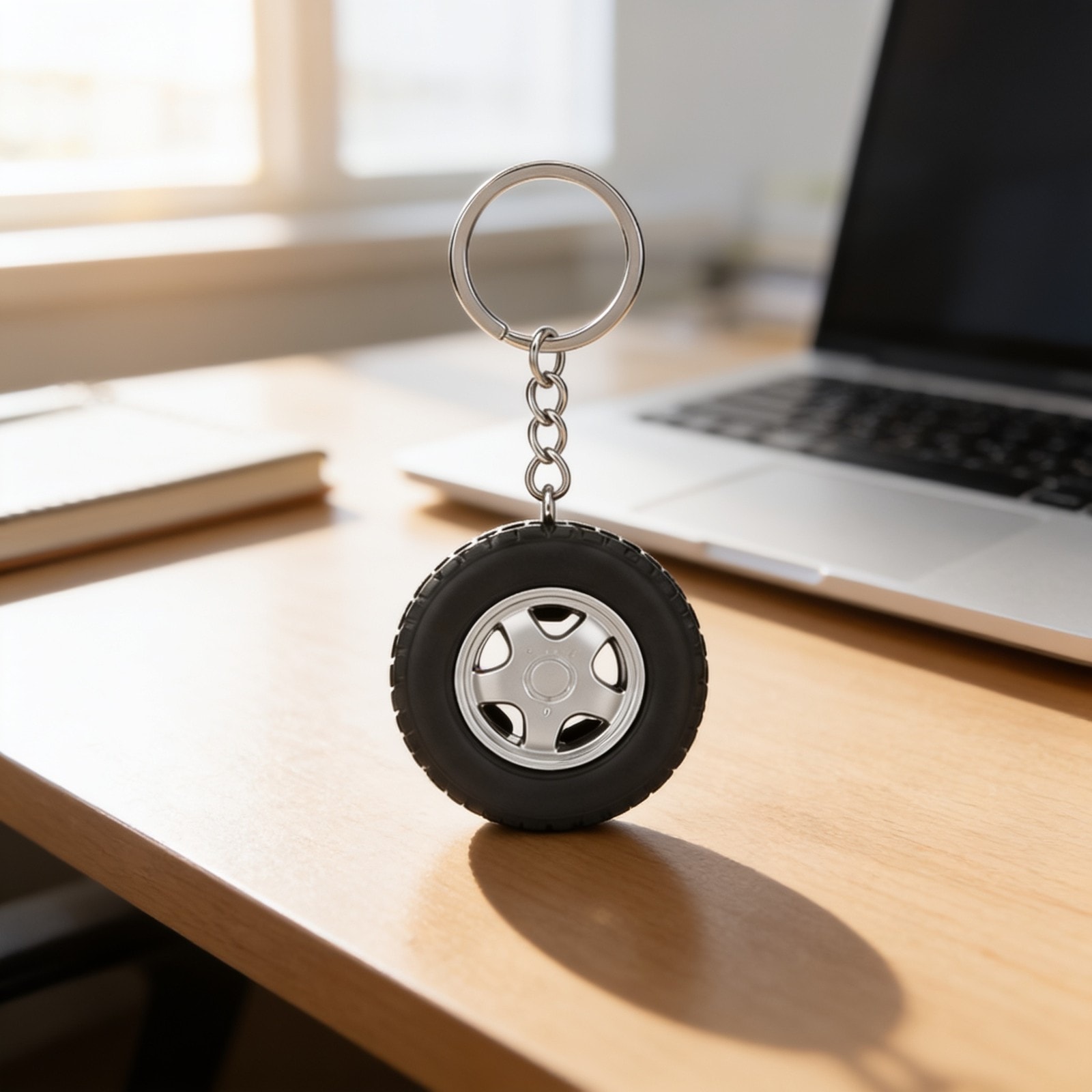 Tyre Shape Keychain with Chrome finish — corporate gift with your logo | ZYFTT