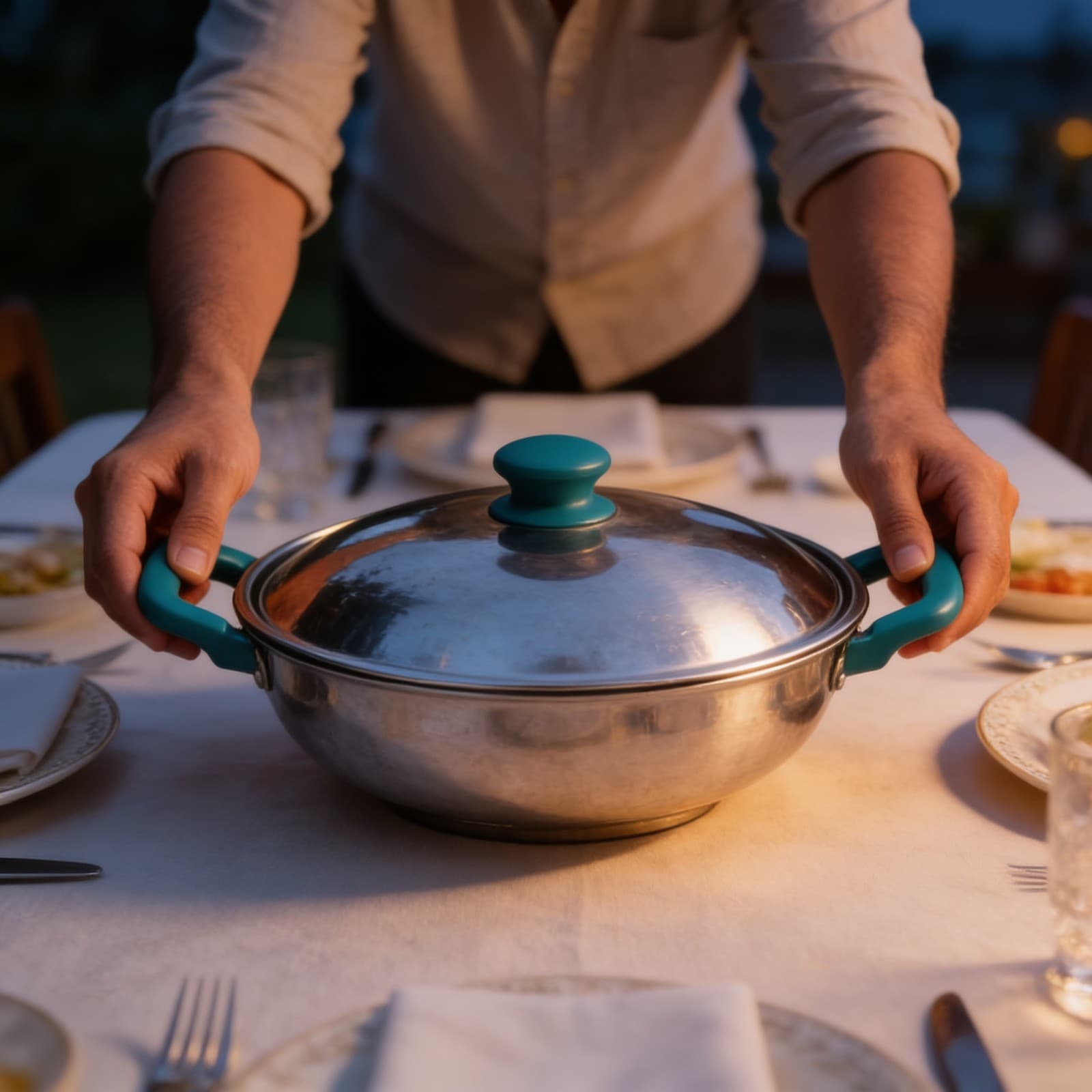 Stainless Steel Capsule Bottom Kadai+ Lid 20cm alternate