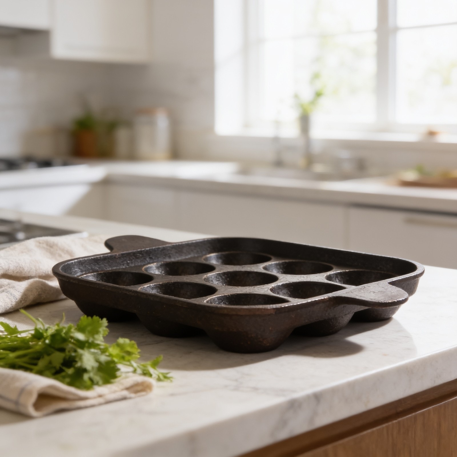 9 Pit/Cup Cast Iron Paniyaram/ Pan 18.7cm — corporate gift with your logo | ZYFTT