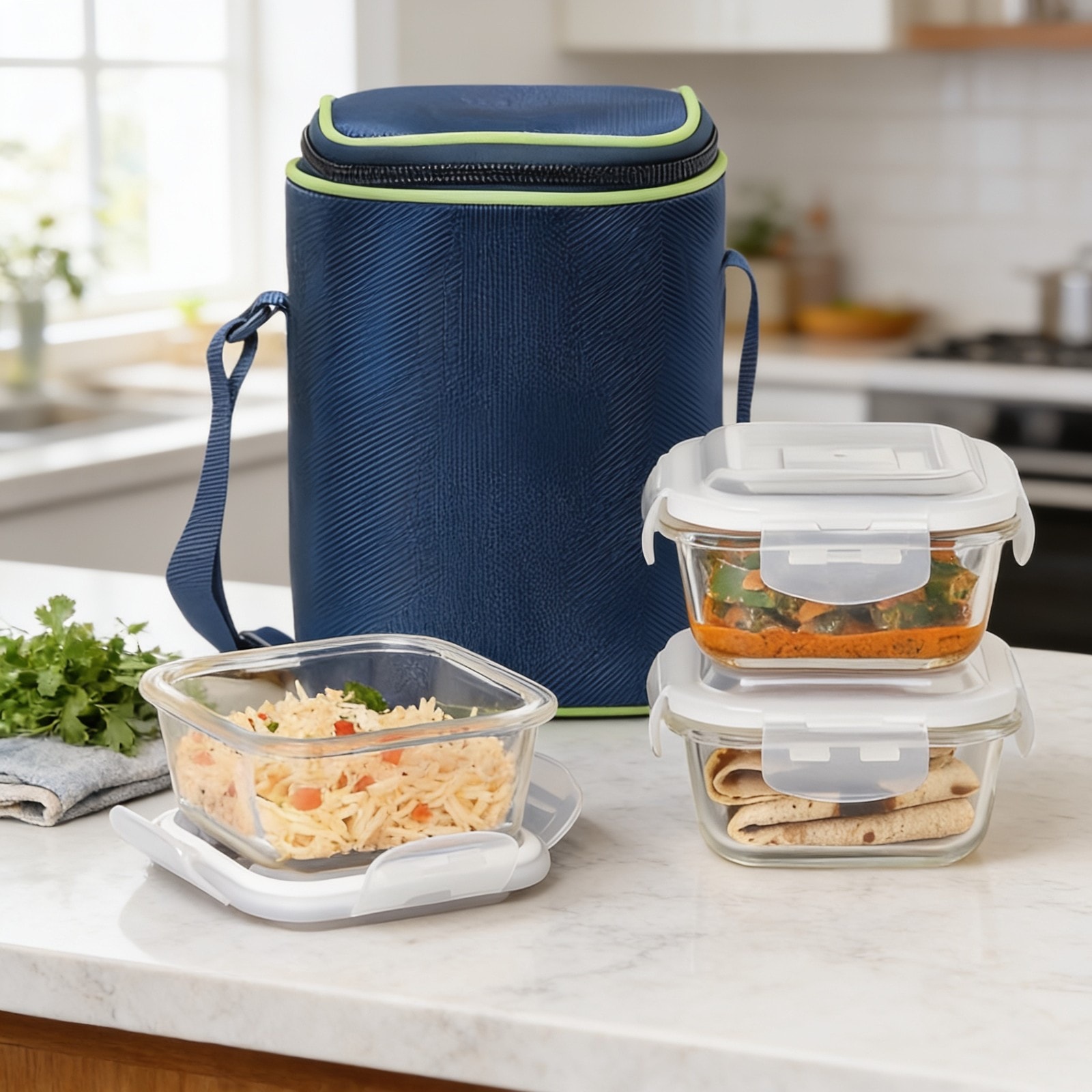Borosil Microwavable Glass Lunch Box-3pc — corporate gift with your logo | ZYFTT