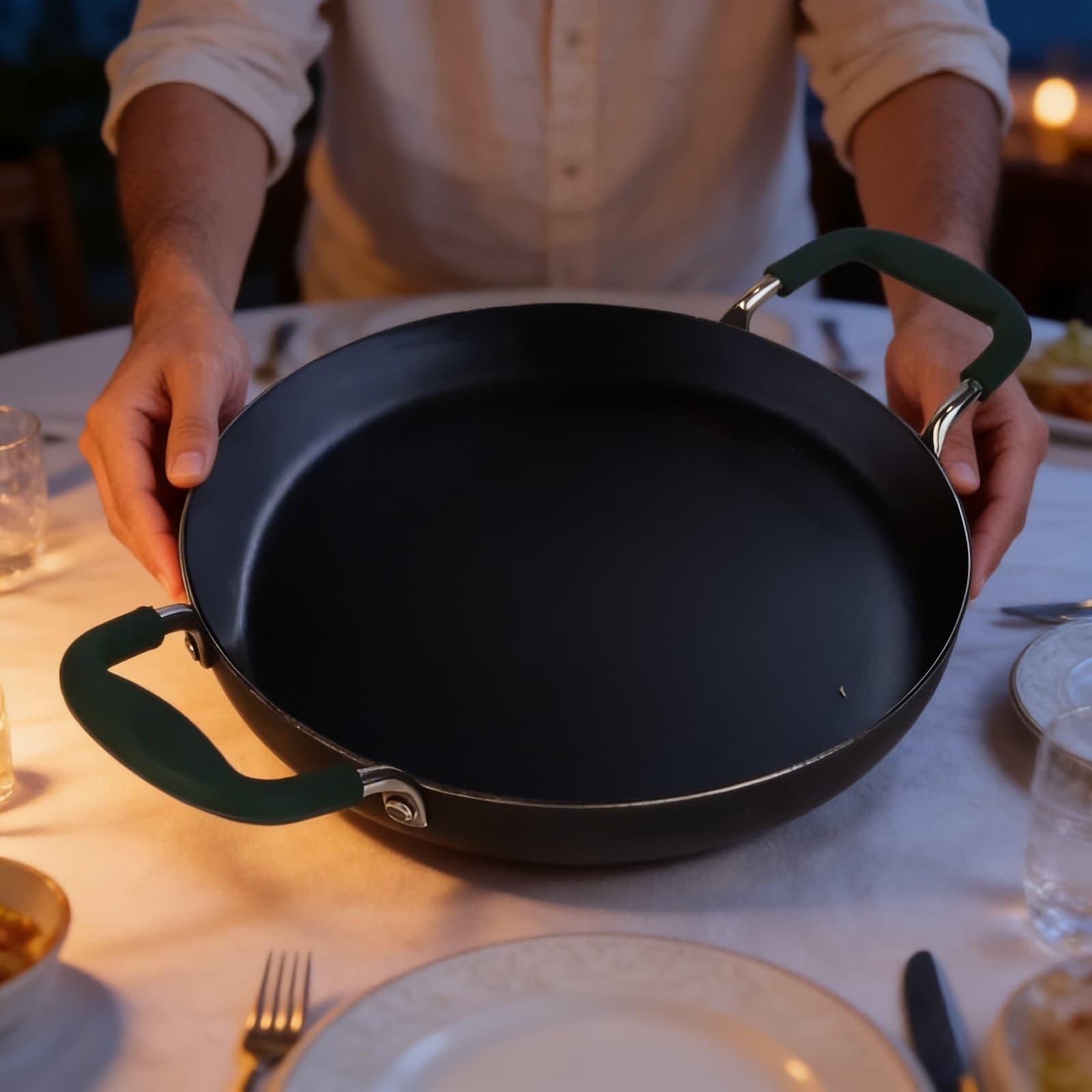 100% Pure Sheet Iron Kadai/ Jalebi/ Paella Pan 24.5CM alternate