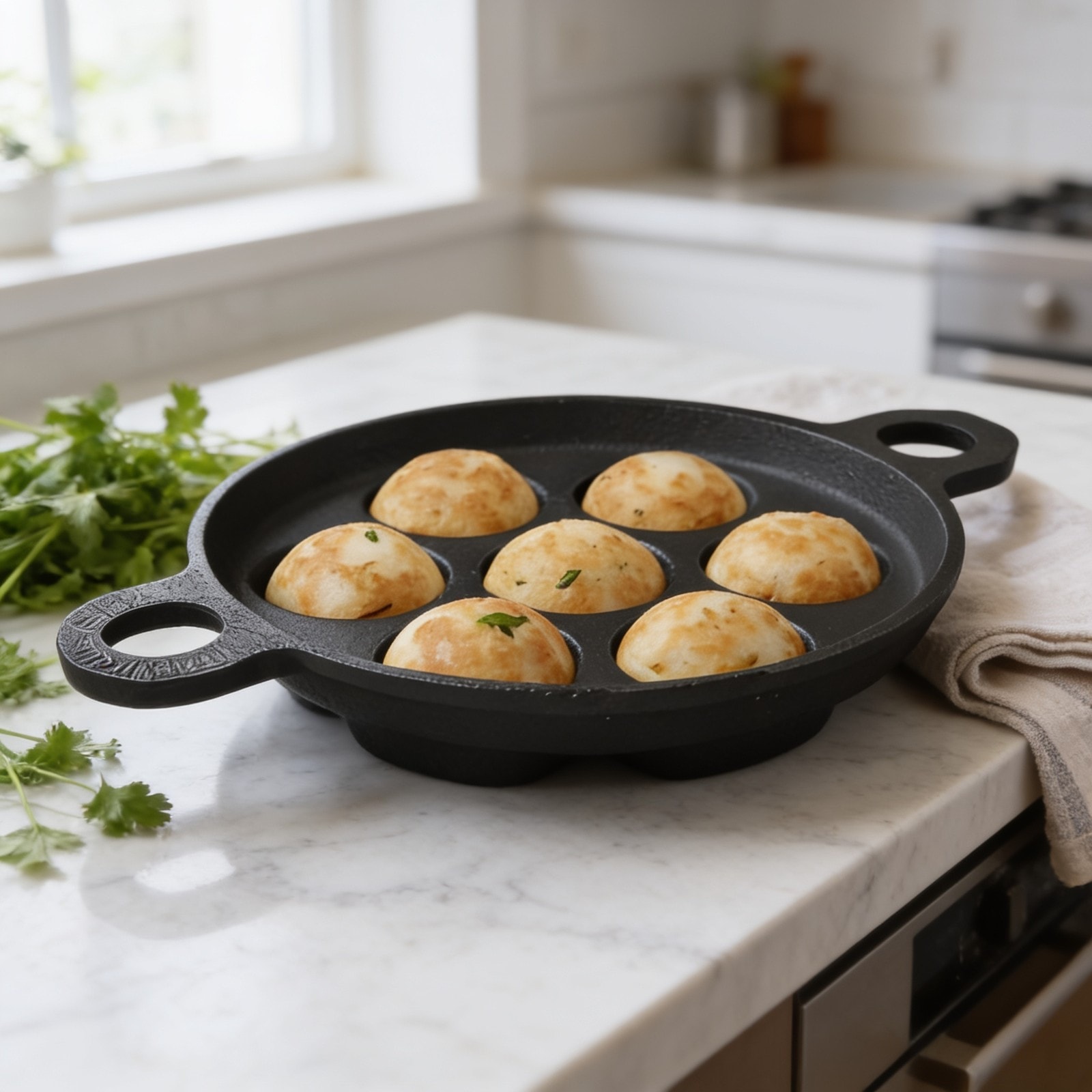 7 Pit/Cup Cast Iron Paniyaram Pan 19cm — corporate gift with your logo | ZYFTT