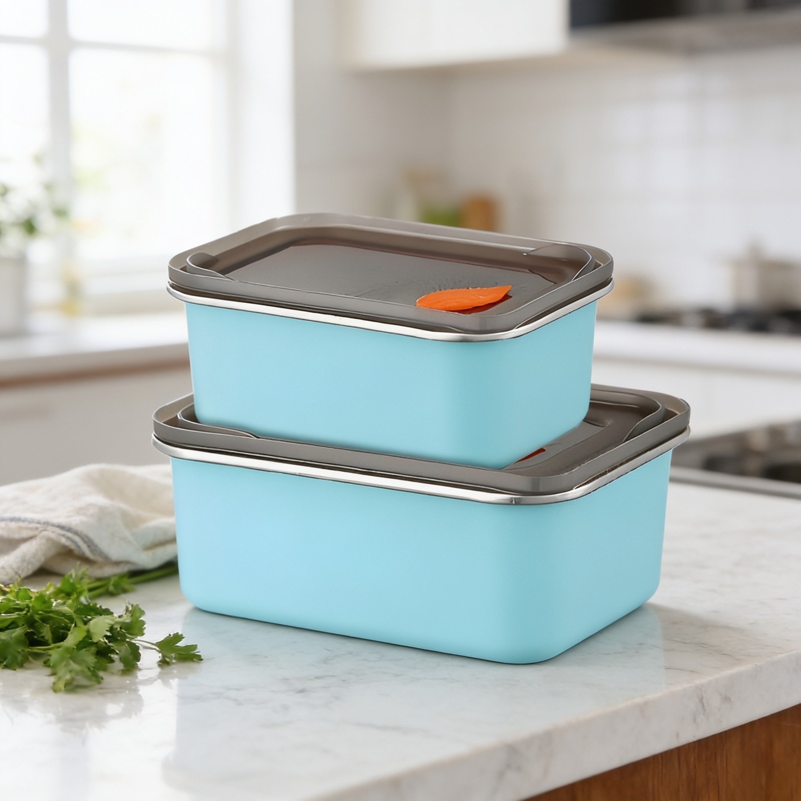 Fresh Guard Duo-Stainless Steel Container Set of 2 1000ml & 1600ml — corporate gift with your logo | ZYFTT