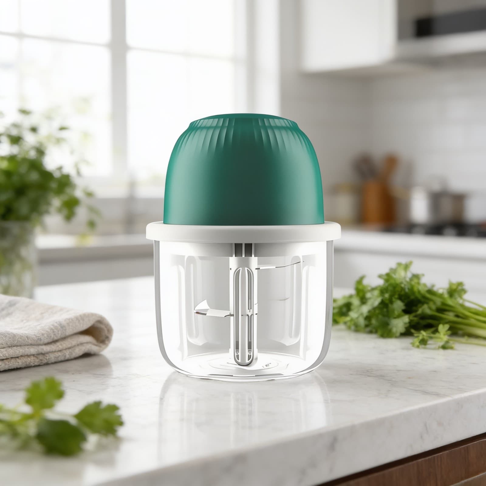 Chop Mate Mini Rechargeable Chopper 350 ML Glass Bowl