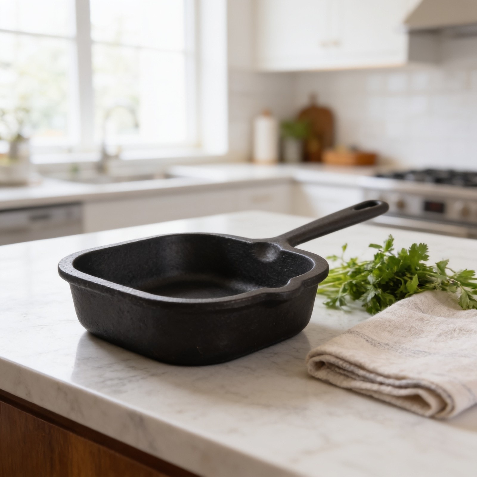Cast Iron Tadka Pan, Square Shaped, Pre-seasoned — corporate gift with your logo | ZYFTT
