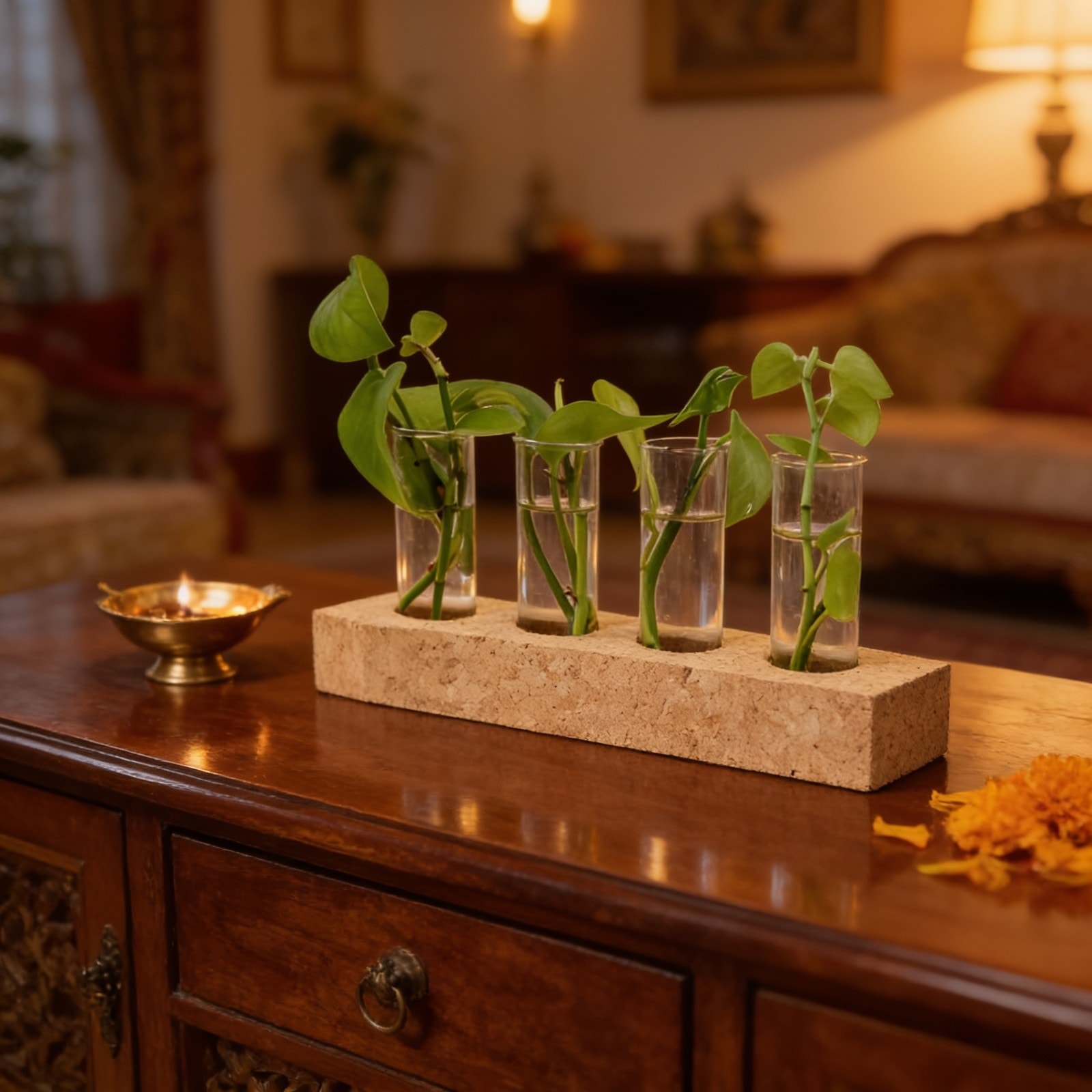 Four Bloom Planter Natural — corporate gift with your logo | ZYFTT