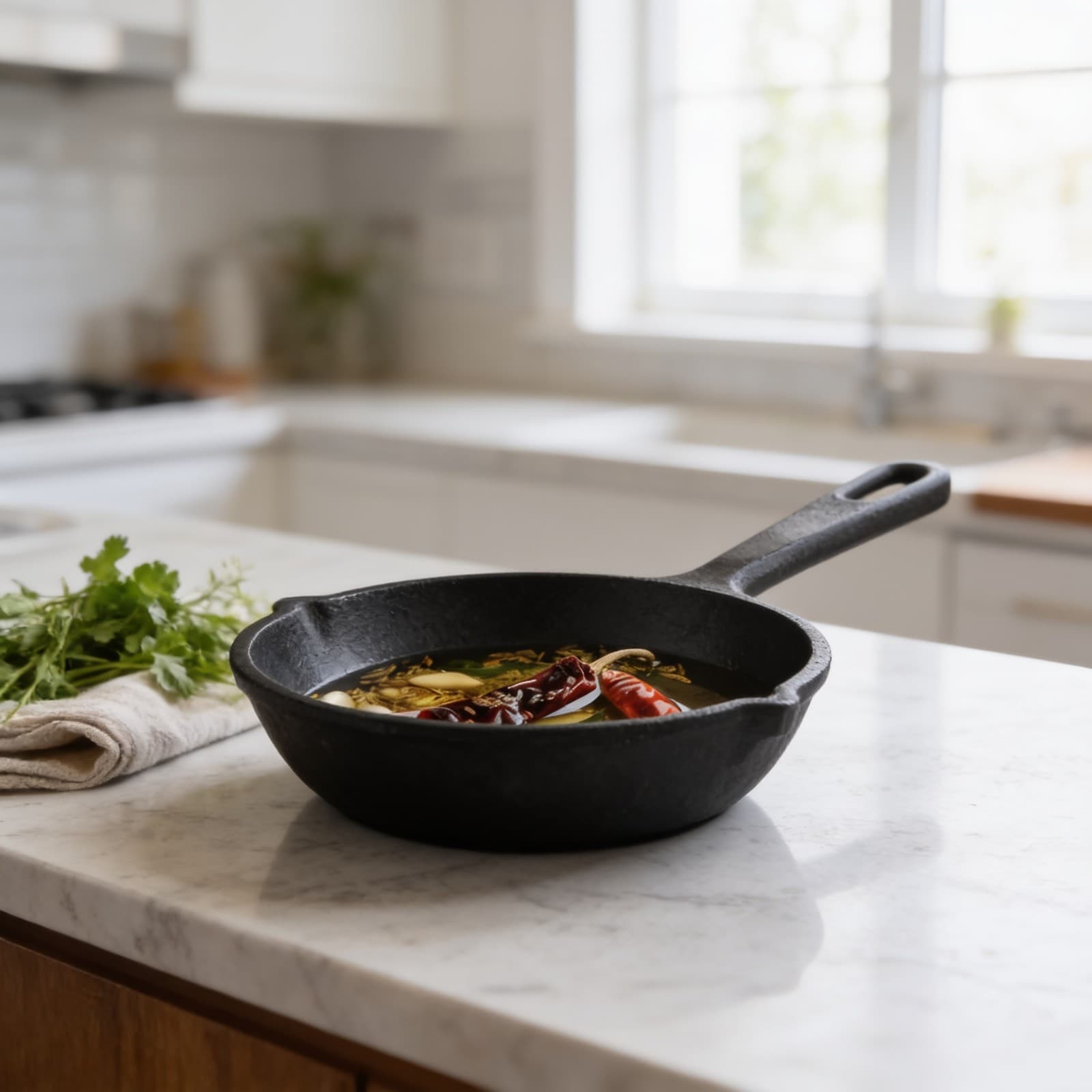 Cast Iron Tadka Pan, Pre-seasoned, Natural Nonstick