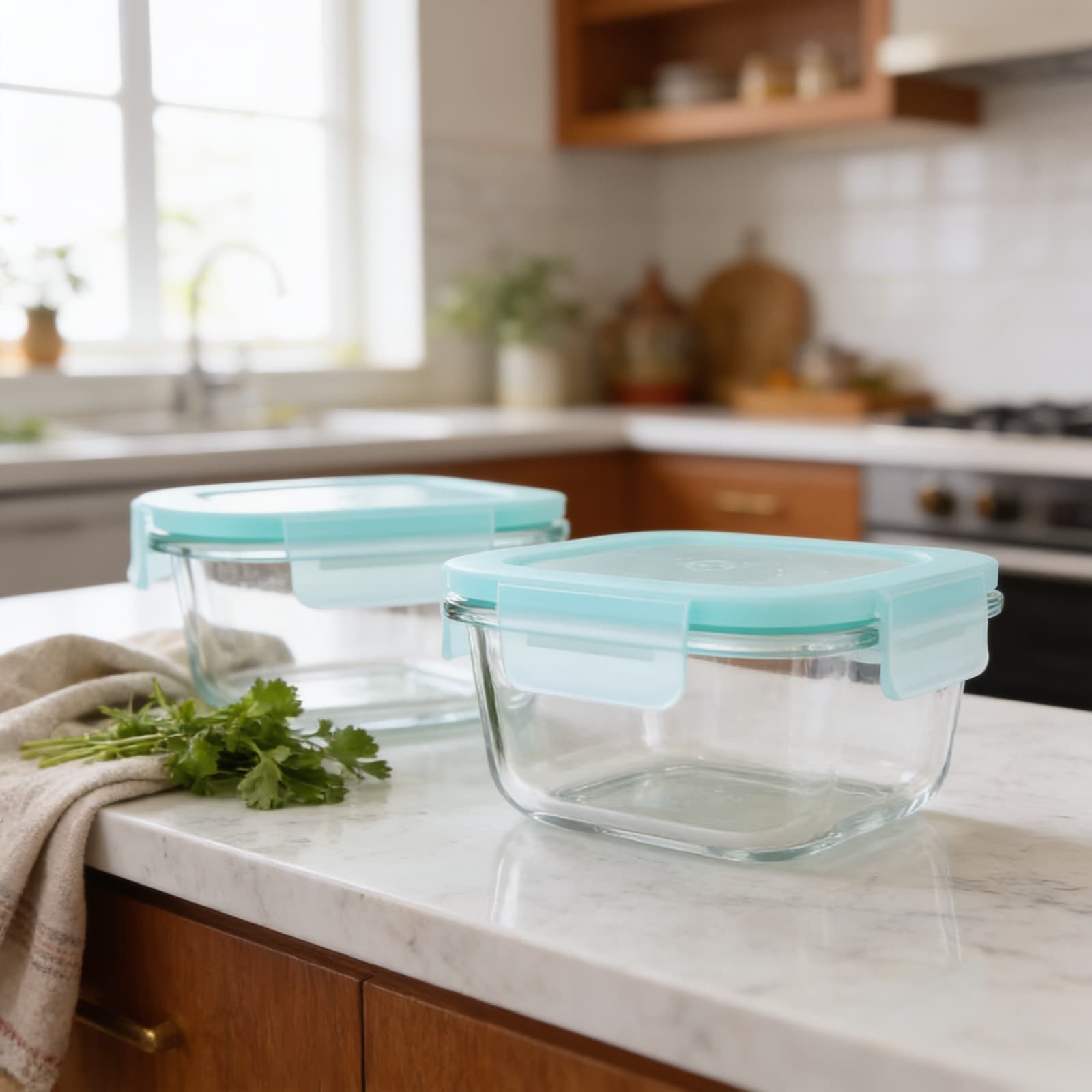 Glass Seal Twin Airtight Container Set of 2 (320 ml each)