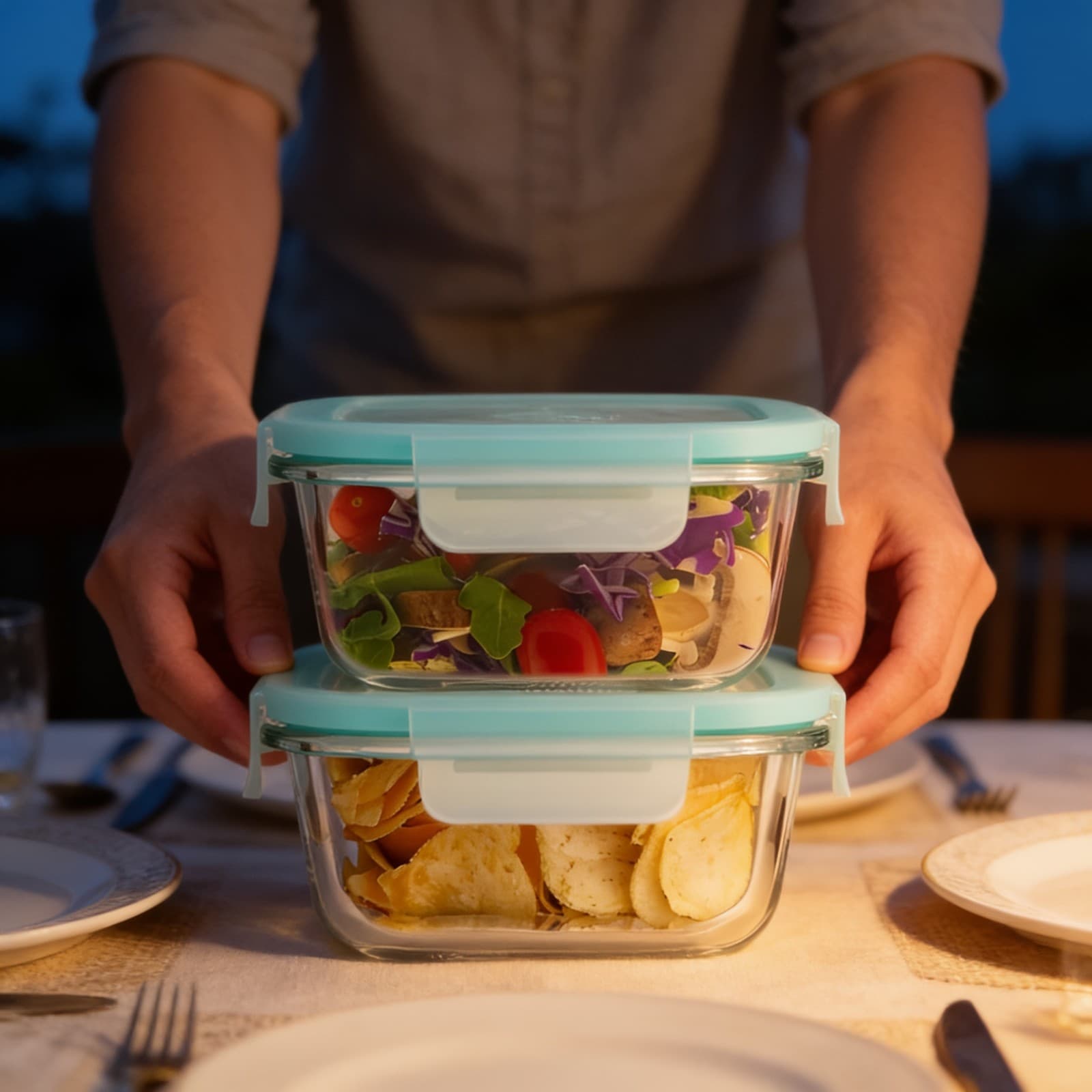 Glass Seal Twin Airtight Container Set of 2 (320 ml each) alternate