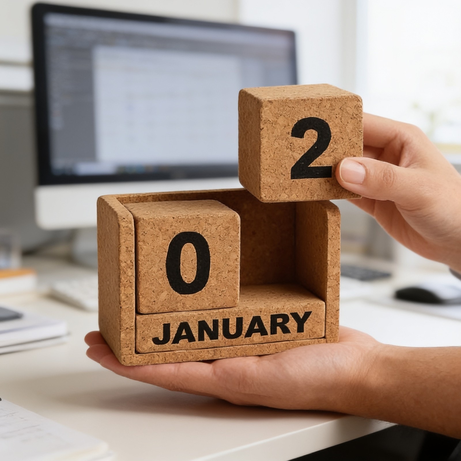 Cork Block Calendar — corporate gift with your logo | ZYFTT