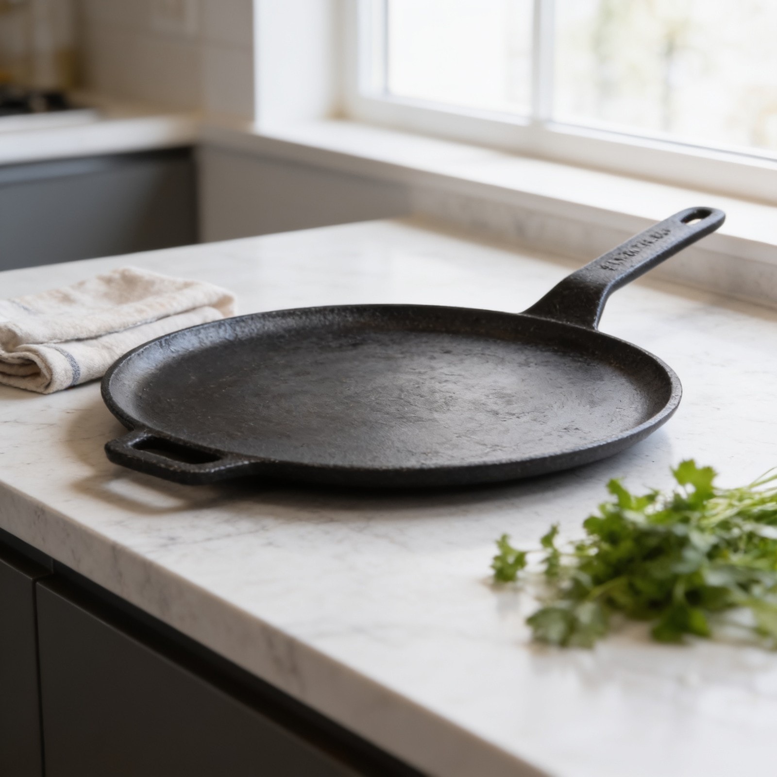 Cast Iron Tawa With Long Handle 29cm — corporate gift with your logo | ZYFTT