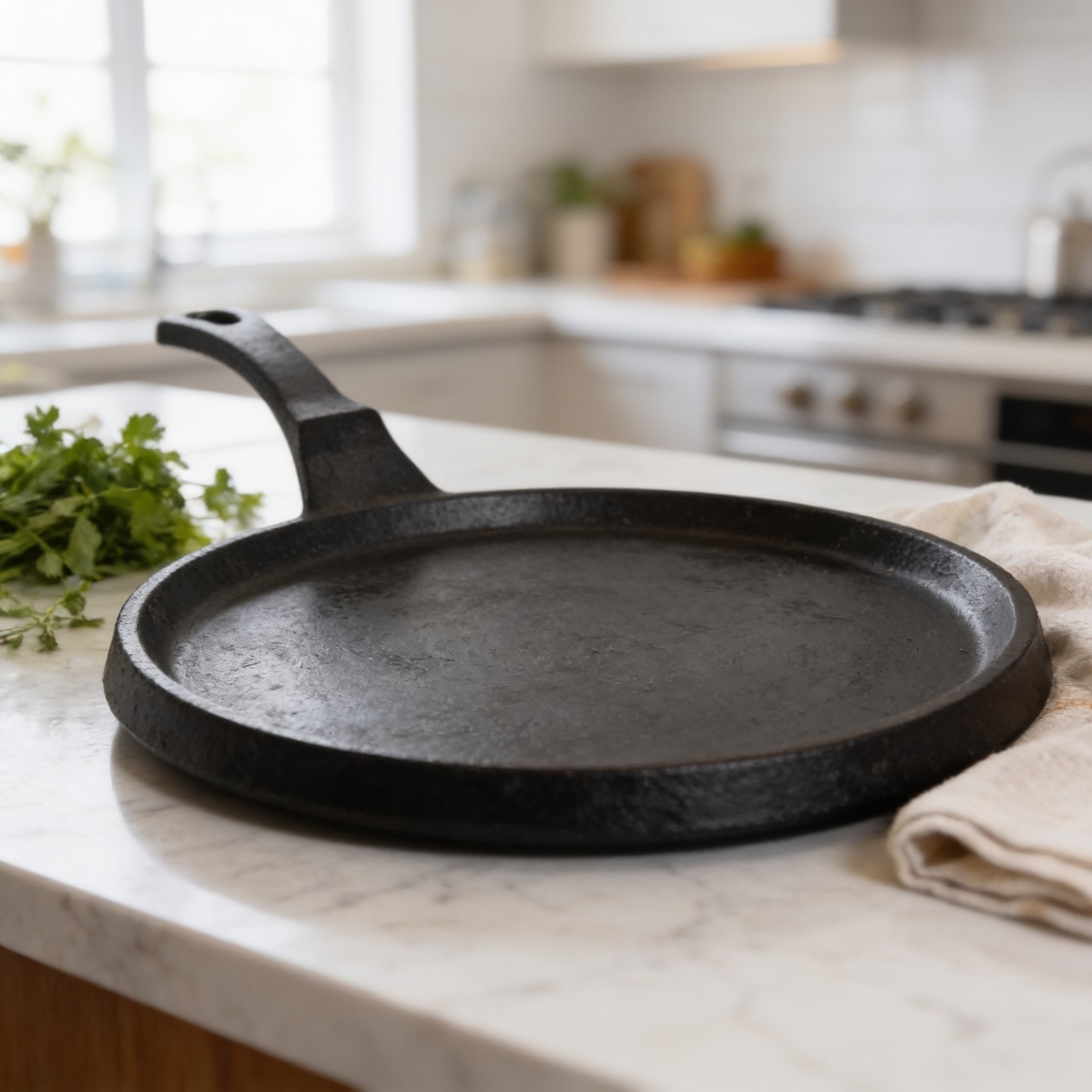 Cast Iron Tawa with Rim 25.5cm (Pizza Pan) — corporate gift with your logo | ZYFTT