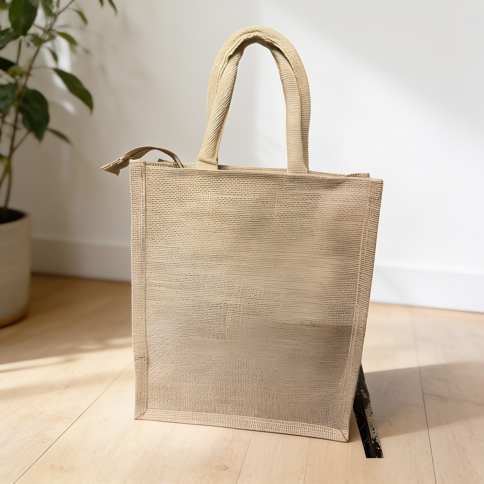 Natural Jute Shopping Bag 220 GSM — corporate gift with your logo | ZYFTT
