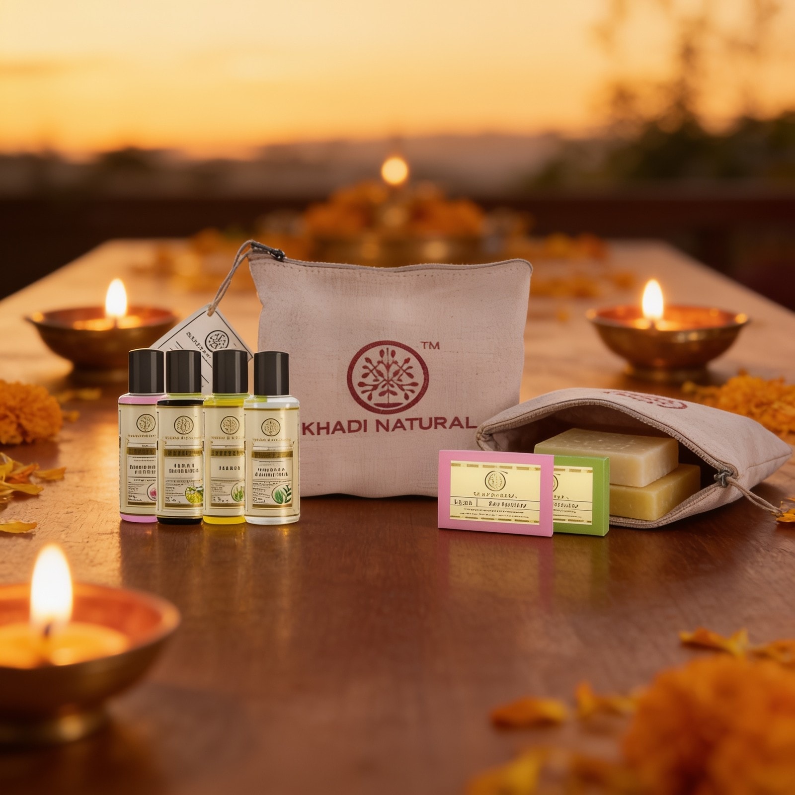 Khadi Natural Herbal Travel Kit — corporate gift with your logo | ZYFTT