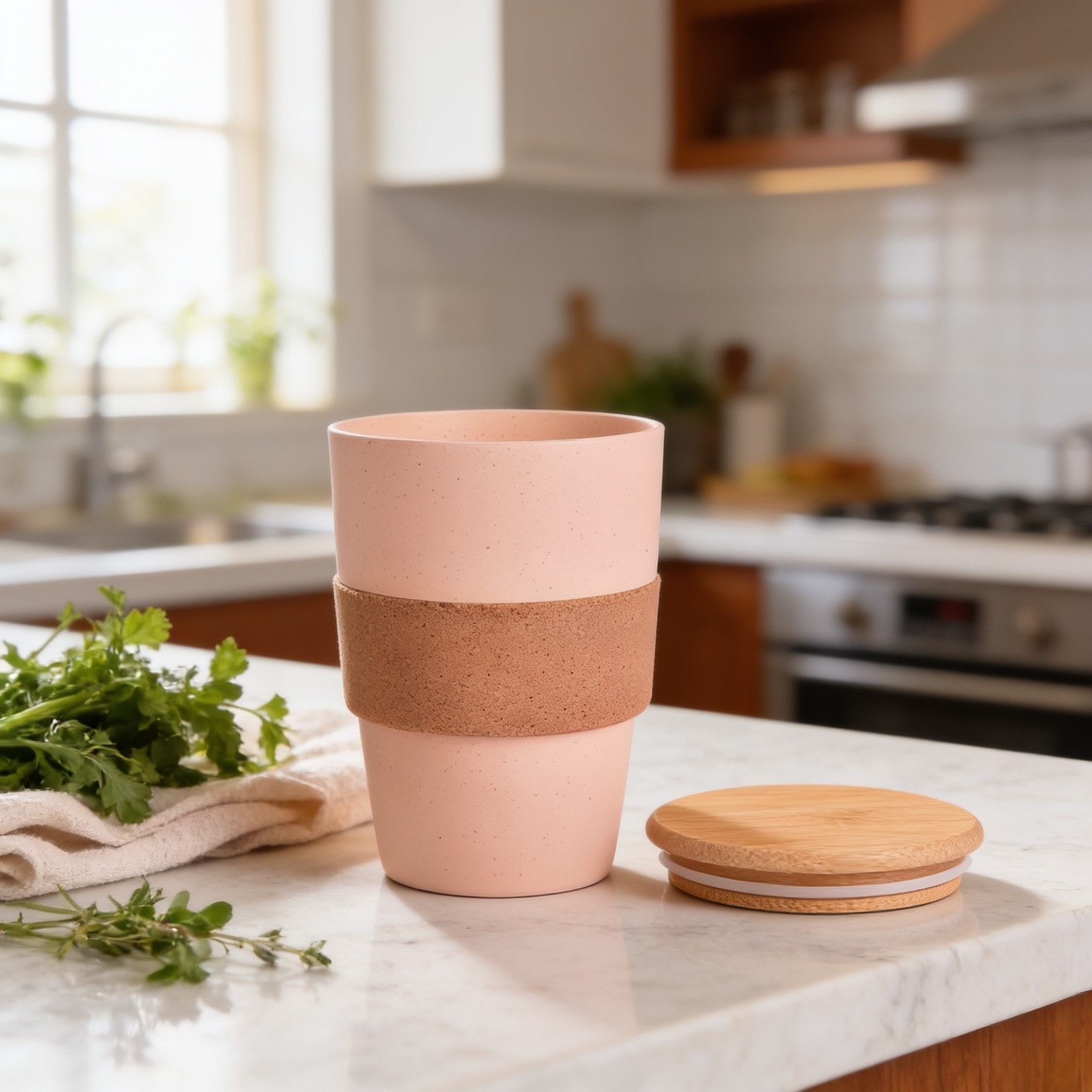 Eco Cork Wheat Fibre Eco Friendly Mug (450ml) — corporate gift with your logo | ZYFTT