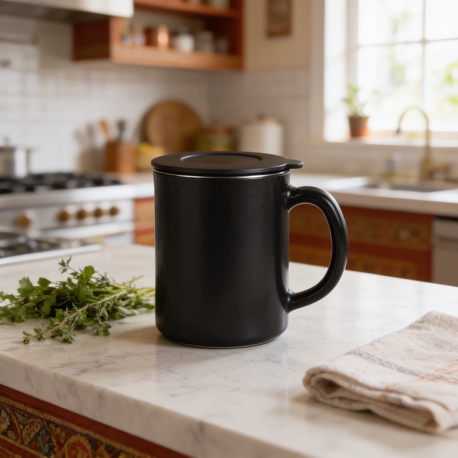 Mocca Stainless Steel Travel Mug with Handle 300ml